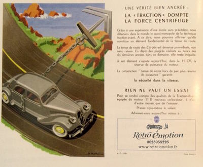 Publicité Citroën Traction 11 11D Rétro Émotion